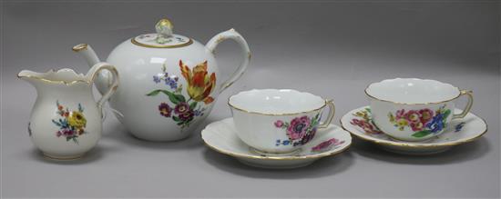 A Meissen part teaset